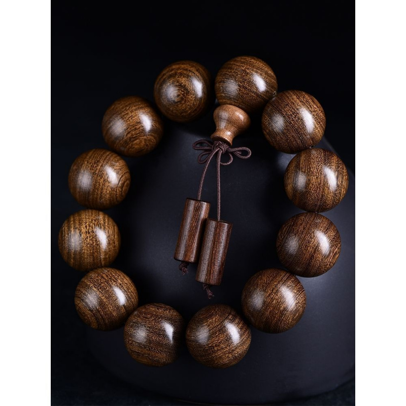 金丝檀佛珠手串顺纹黑檀绿檀红檀