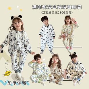婴幼儿法兰绒宝宝男女加厚保暖春秋冬恒温护肚防着凉爬服