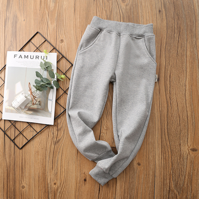 纯棉男童运动裤秋冬中小学生校服裤子儿童加绒加厚女童薄绒保暖裤