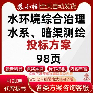 水环境综合治理项目水系、暗渠测绘服务投标技术方案范本标书模板