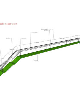 天桥钢结构雨棚效果图施工图代画制作设计3d建模su草图渲染标尺寸