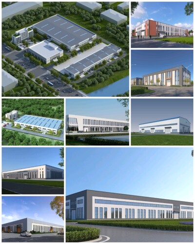 工业厂房效果图区域规划设计方案做鸟瞰3d三维漫游动画素材可定制