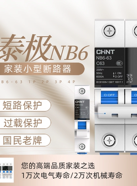 正泰泰极NB6空气开关2P总电闸开关断电保护器小型断路器空开家用