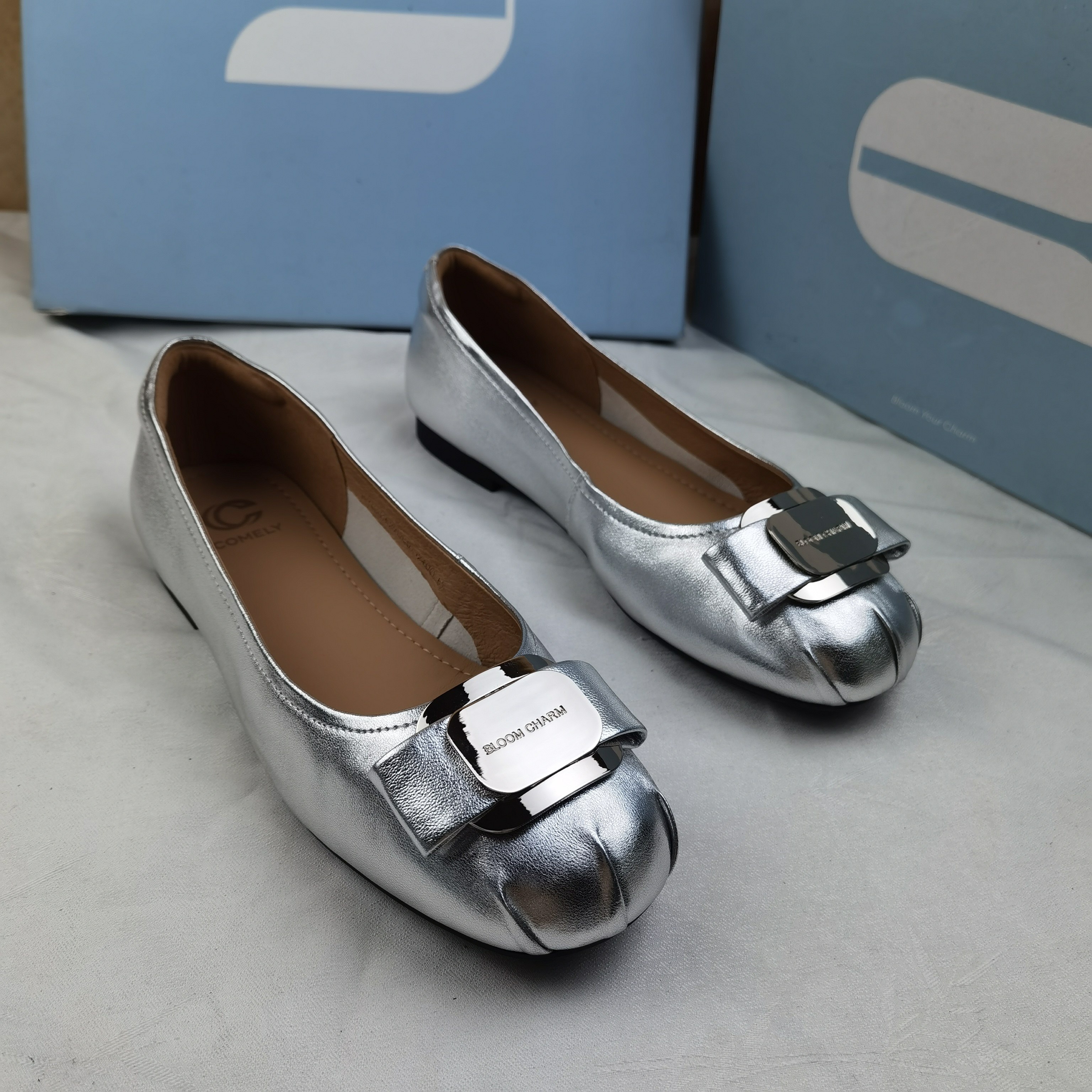 品牌正品商场同款新款女鞋休闲鞋平底单鞋芭蕾舞鞋2K527银色38码,女鞋,浅口单鞋,淘宝优惠券,粉丝福利购,淘宝优惠卷