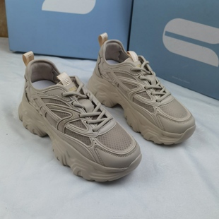 鞋 女鞋 老爹鞋 品牌正品 5A156奶杏色35码 新款 厚底运动鞋 商场同款