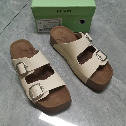 品牌正品断码撤柜时尚百搭休闲方头厚底女拖鞋25535奶油白40码