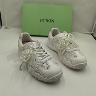 品牌正品商场同款新款女鞋休闲鞋板鞋女鞋系带厚底25618奶油白36