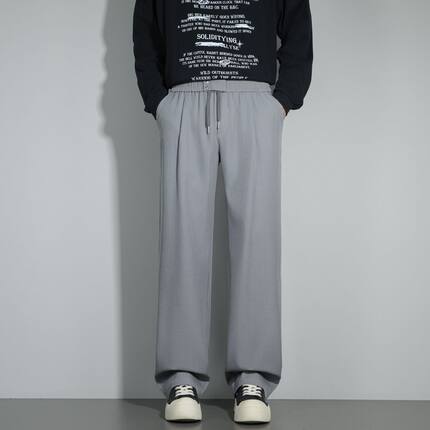 BOALFEEL2025春夏新款休闲抽绳卫裤冰皮布丁云感宽松束脚运动长裤