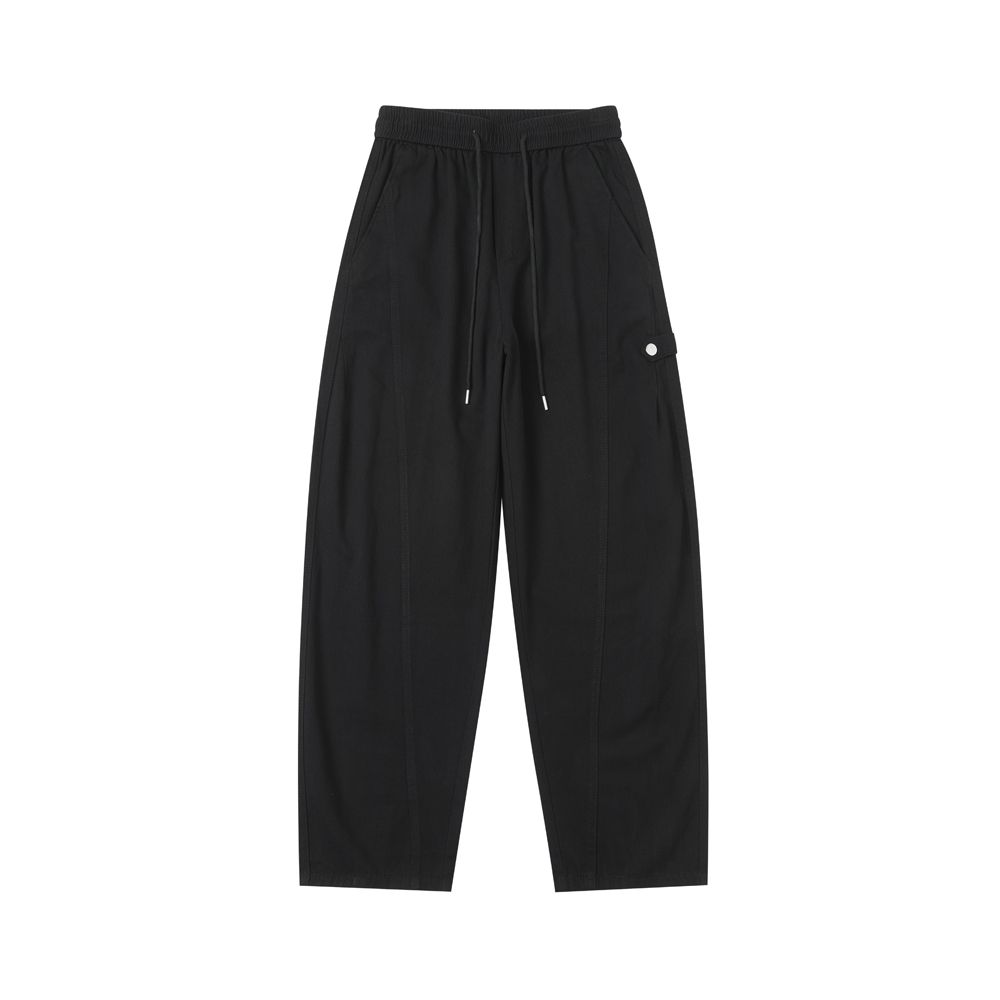韩版抽绳加绒加厚保暖阔腿卫裤女H85580冬季宽松显瘦遮肉弯刀长裤
