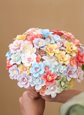 手工陶瓷花diy花束仿真花束