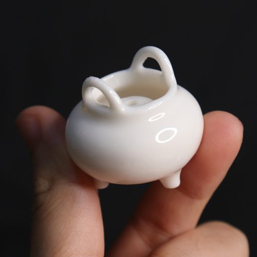陶瓷迷你线香香炉插香手工制作创意白瓷三足小鼎香炉桌面茶台