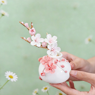 陶瓷花瓶搭配一套礼盒送礼节日老师情人节品家居桌面小花插花器