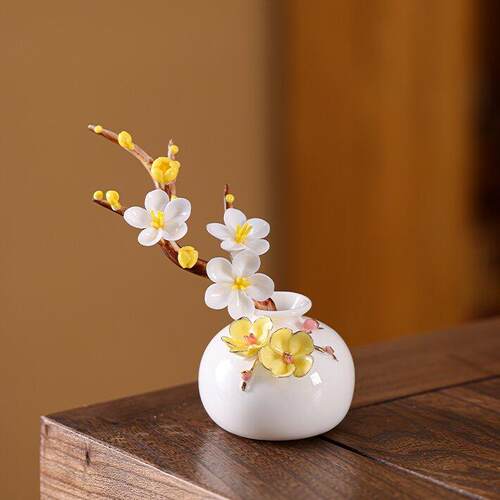 纯手工捏花迷你中式花瓶