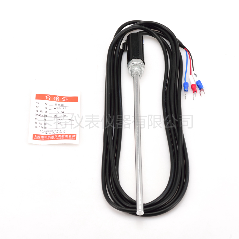 探头k型热电偶式热电阻 WZP-187-PT100 温度传感器 3米线