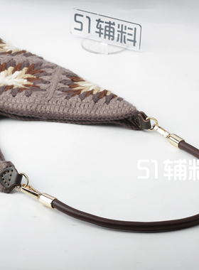 新款8mm粗手工PU皮绳金属挂扣包带提手腕拎带子DIY包包配件51辅料