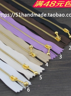 新品优质顺滑金属拉链闭尾15cm金色水滴头布艺DIY手工配件51辅料