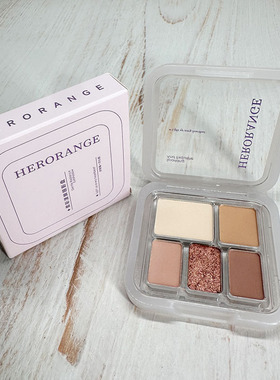 HERORANGE柔彩漾眸眼影盘 哑光珠光细腻显色低饱和氛围感五色眼影