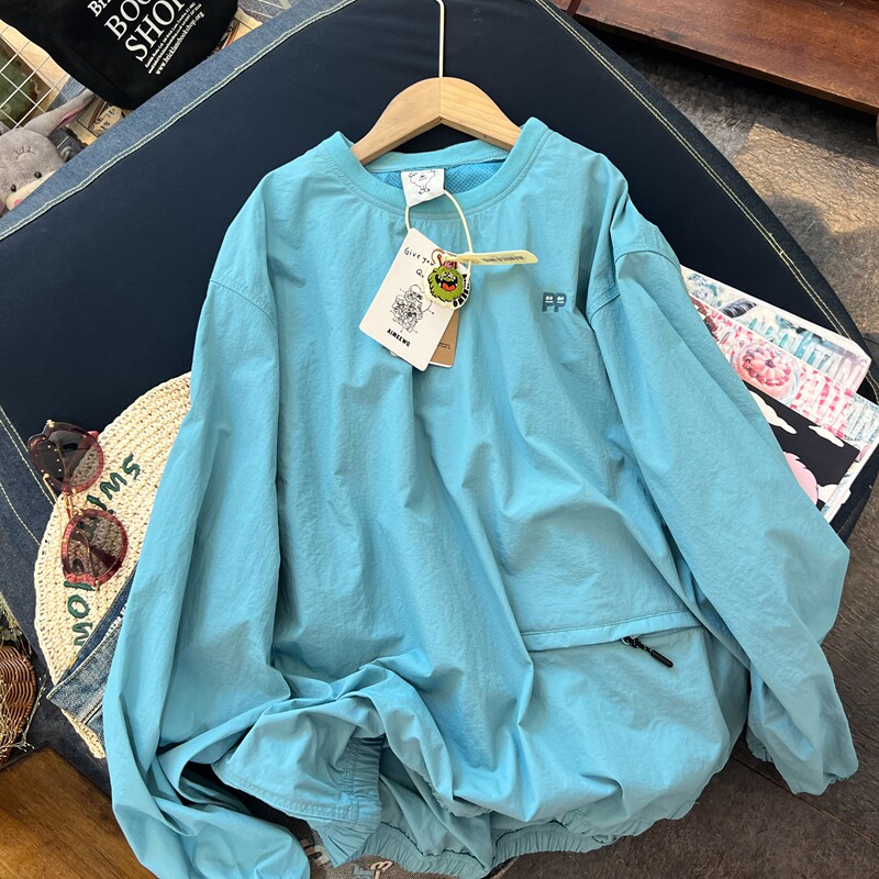 纸袋家外套刺绣拼接纯色