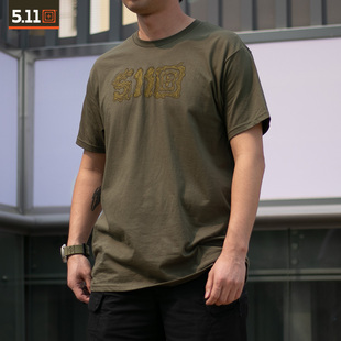 5.11t恤男76064户外魔术贴纯棉透气圆领T恤上衣511短袖 清货