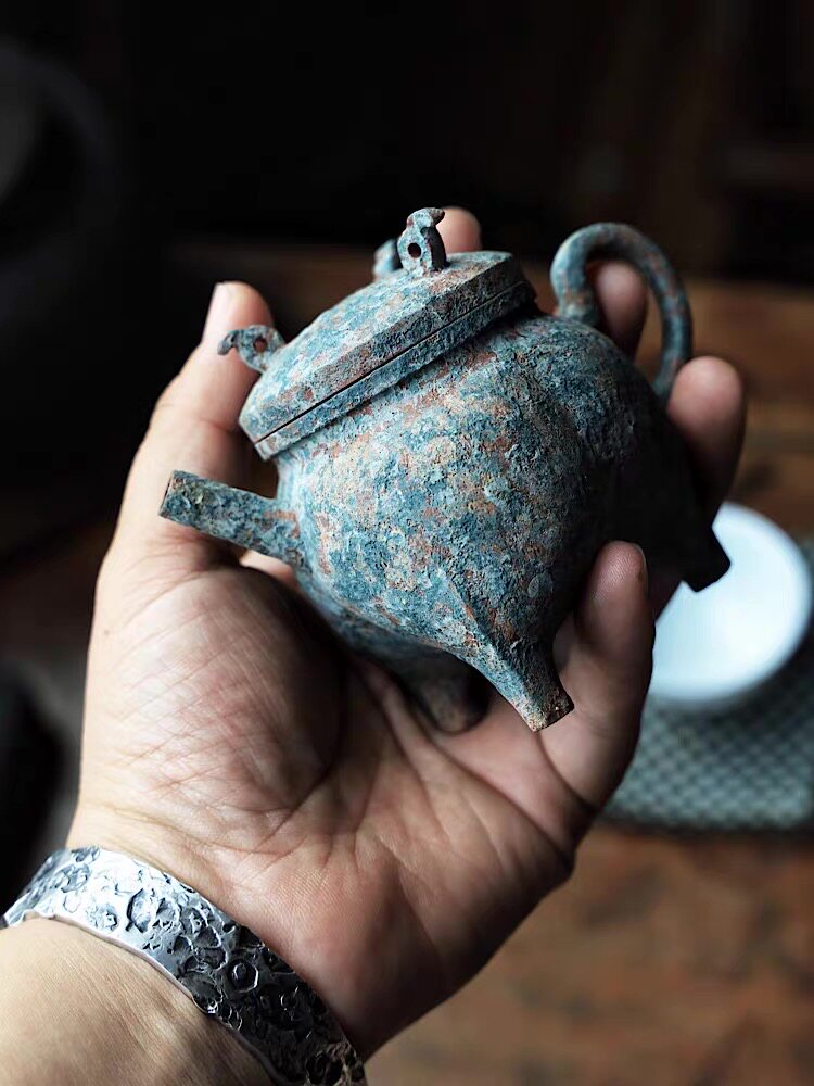 司徒手作 紫泥段泥青铜器韵壶景德镇陶艺家纯手工砂器中式紫砂壶