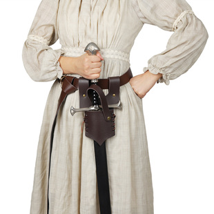 中世纪维京海盗剑柄带扣青蛙骑士皮革剑鞘武器固定装置