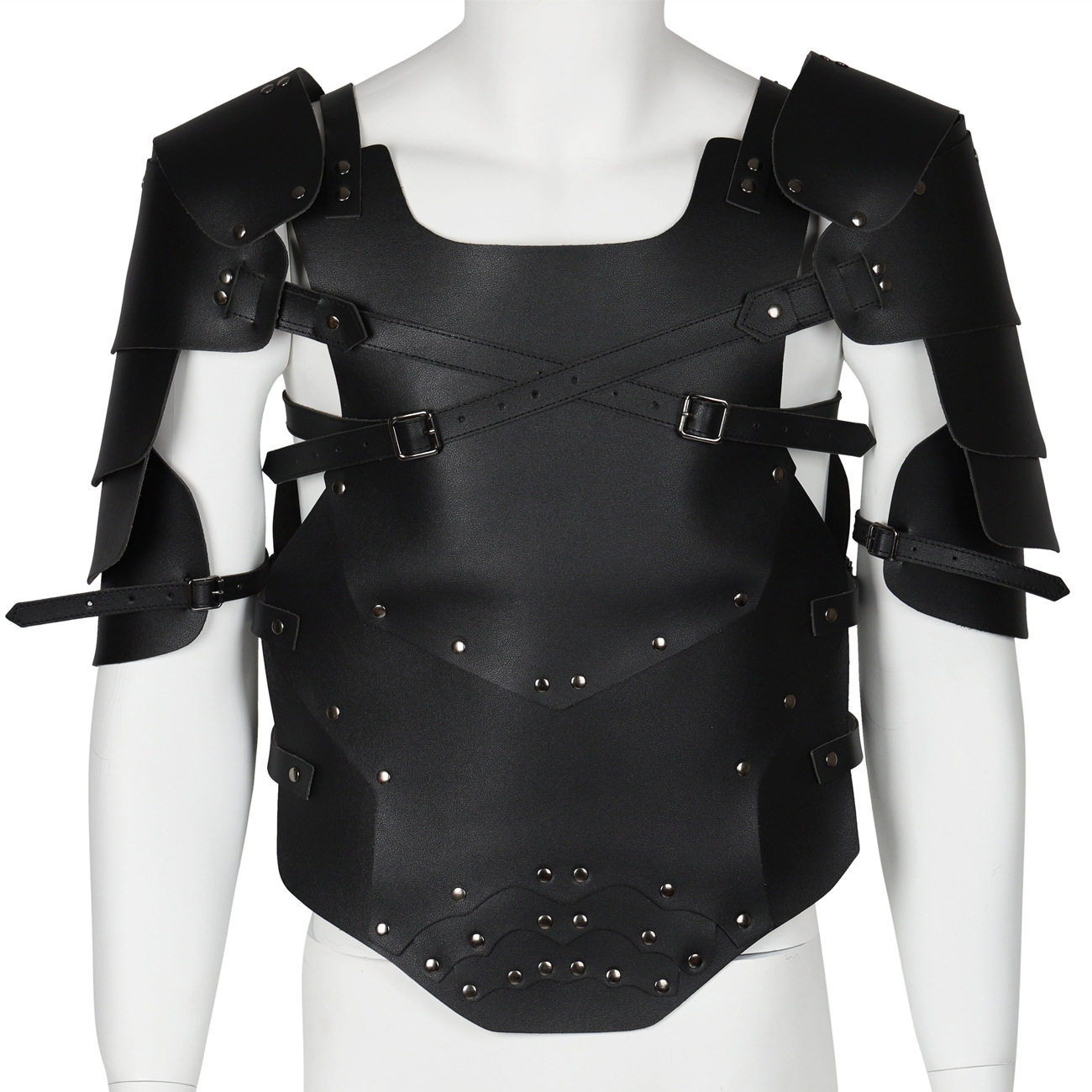 cosplay万圣节装扮道具中世纪蒸汽朋克pu皮护肩胸甲盔甲肩甲