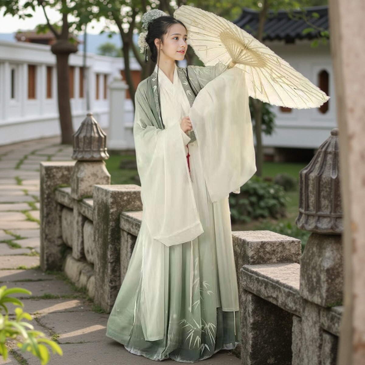 魏晋风 汉服男女同款齐腰襦裙学生cp仙气飘逸中国风套装