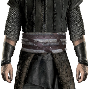 中世纪毛边宽腰带北欧维京战士风格腰封复古万圣节COSPLAY道具