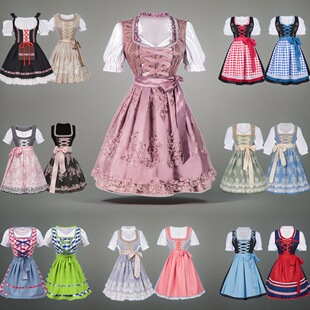 万圣节狂欢装德国啤酒节服装分码吊带裤套装巴伐利亚女款服