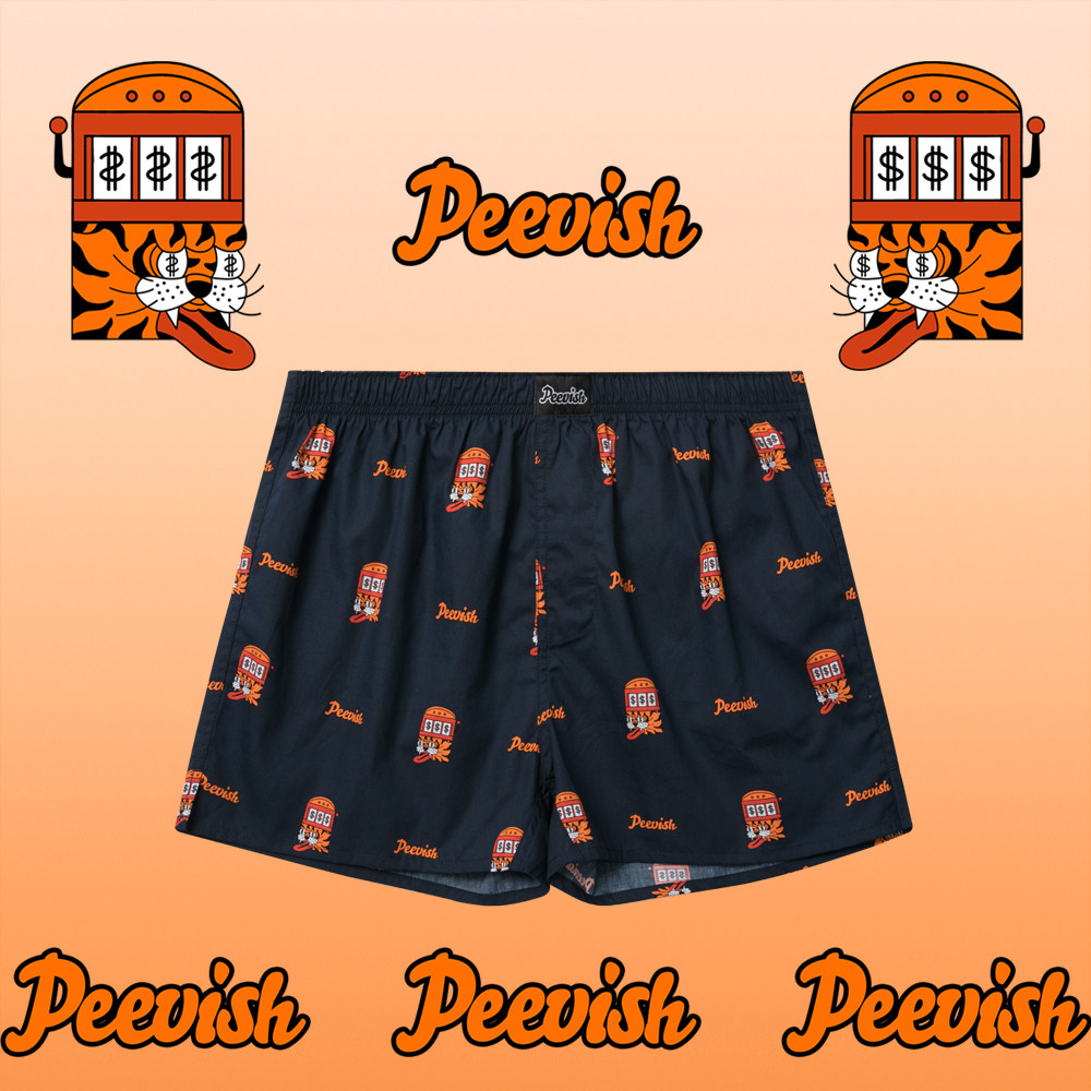 peevish男士潮流阿罗裤可爱宽松内裤纯棉男女居家短裤情侣睡裤