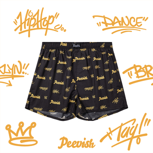 女夏孖烟通大裤 霹危斯男士 男生居家短睡裤 宽松纯棉内裤 衩 阿罗裤