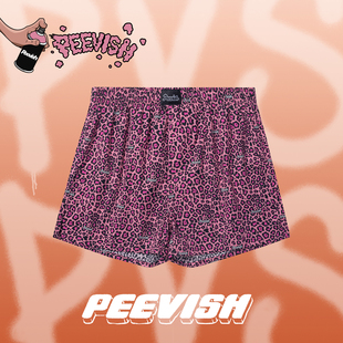 孖烟通裤 男女居家短睡裤 衩 宽松内裤 霹危斯PEEVISH豹纹纯棉阿罗裤