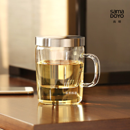 尚明耐热玻璃杯绿茶杯玻璃内胆