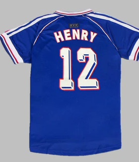 1998 Retro Home ZIDANE HENRY Vintage Soccer Jerseys