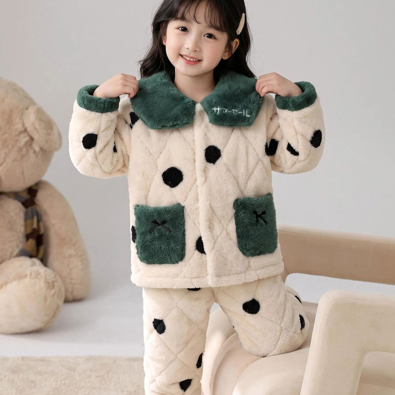 女童冬季保暖家居服套装