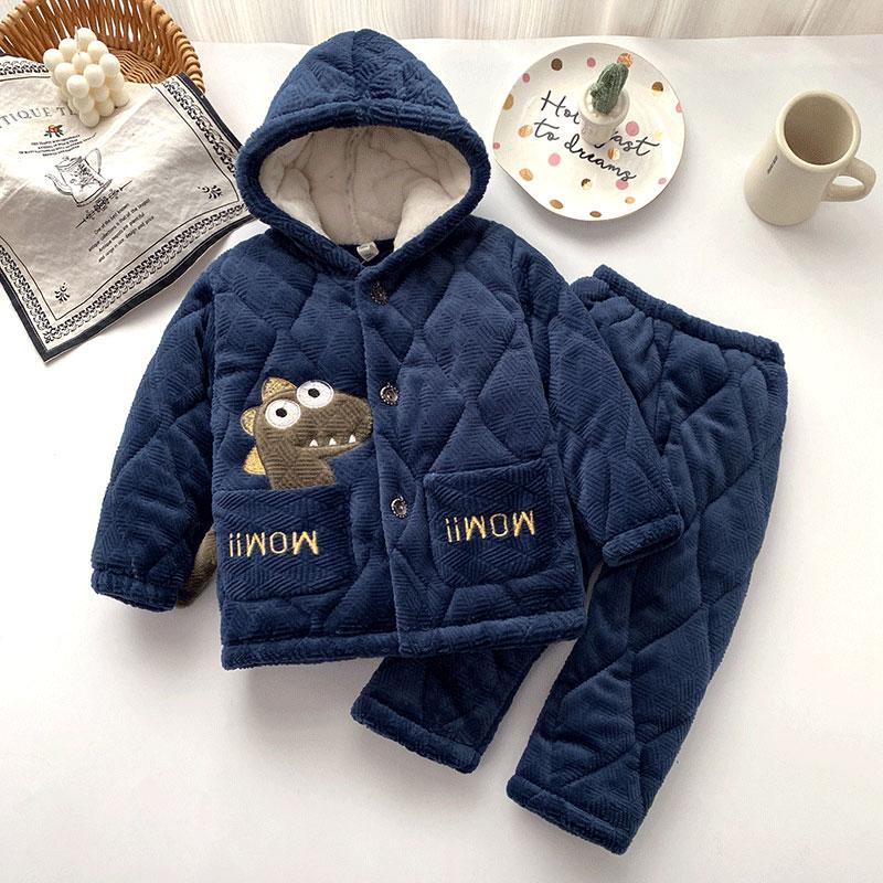 儿童加厚珊瑚绒男童家居服