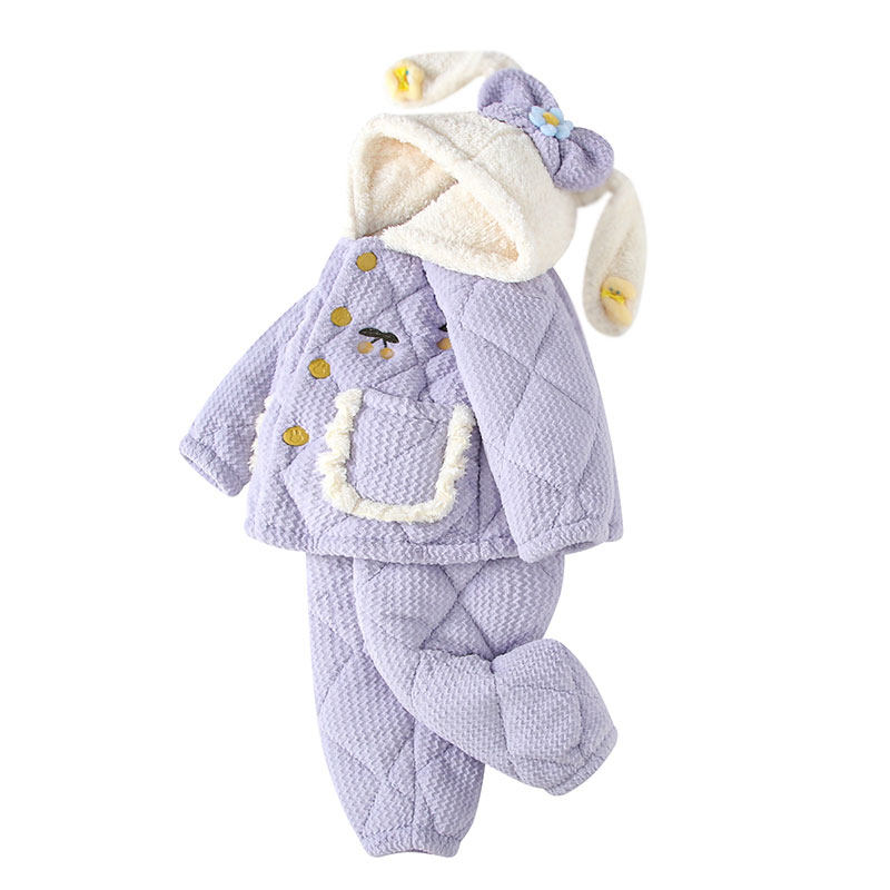 女童睡衣冬款牛奶绒三层夹棉加厚冬季儿童女孩洋气卡通带帽家居服,童装/婴儿装/亲子装,家居服套装,淘宝优惠券,粉丝福利购,淘宝优惠卷