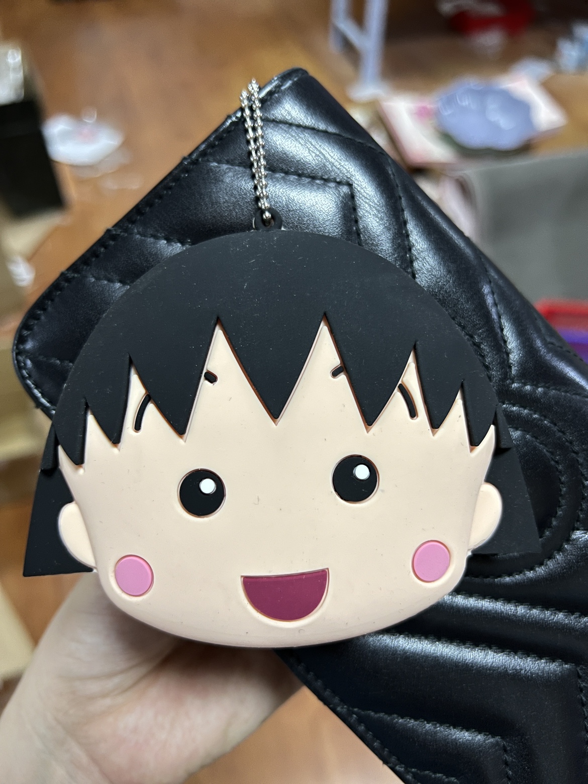 正版樱桃小丸子收纳包便携口红耳机数据线钥匙口罩包开口零钱袋