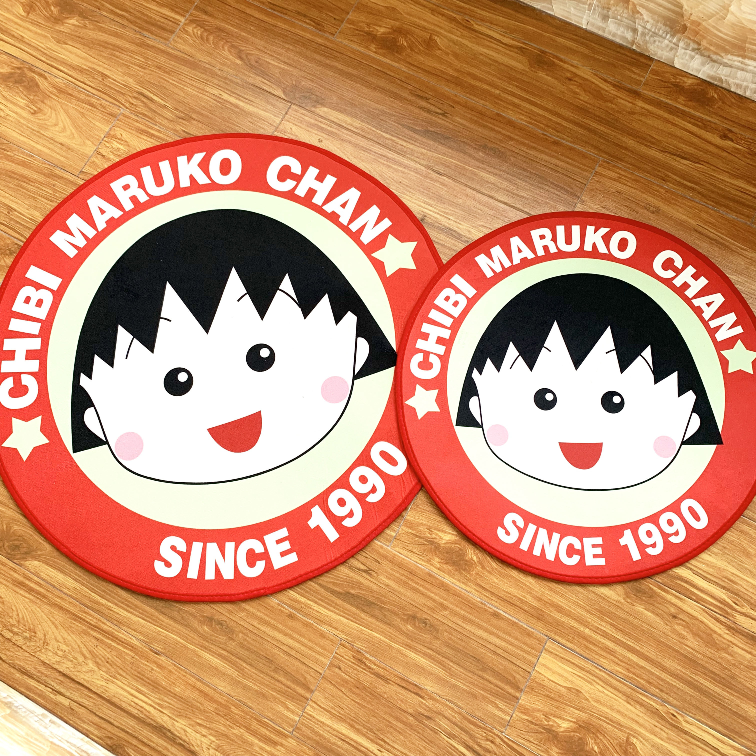 樱桃小丸子圆形地毯儿童房间卧室客厅书房床垫ins风可爱抓周红色