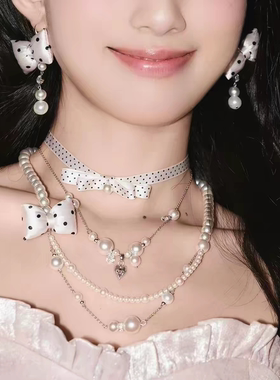 小红书同款蝴蝶结珍珠项链女2026新款爆款轻奢小众设计感锁骨链