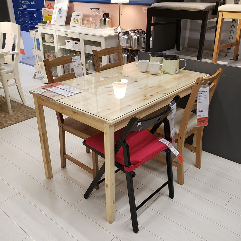 小蜗牛宜家ikea英格桌子北欧餐桌现代简约小桌子实木饭桌客厅家用