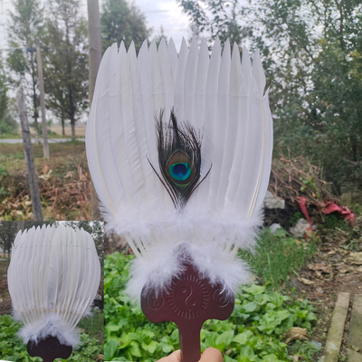 白孔明扇鹅毛扇羽毛扇工艺扇