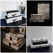 简约复古客厅样板房酒店民宿衣帽间高档皮革装 饰收纳盒箱托盘摆件