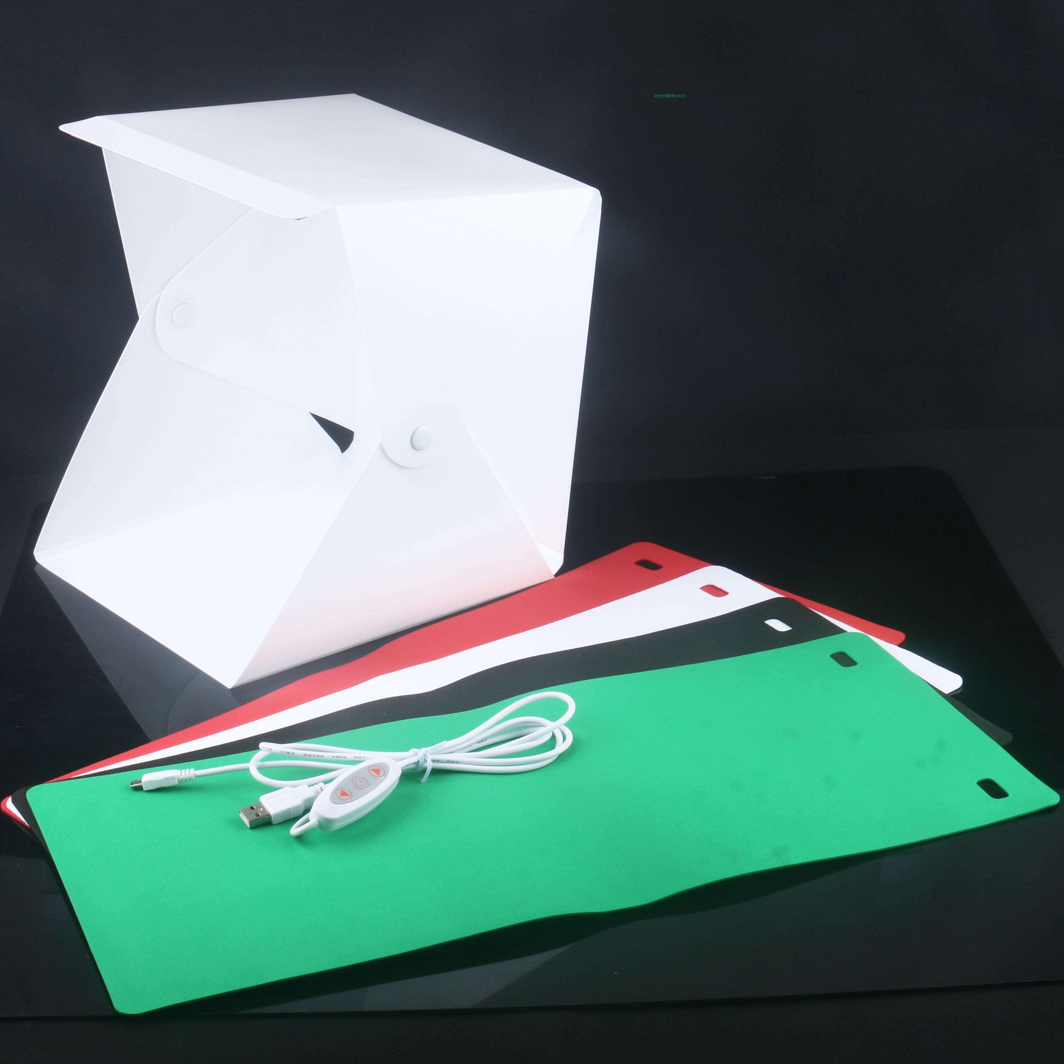 新款迷你摄影棚 可调节亮度35颗LED灯珠 淘宝小型便携式摄影棚