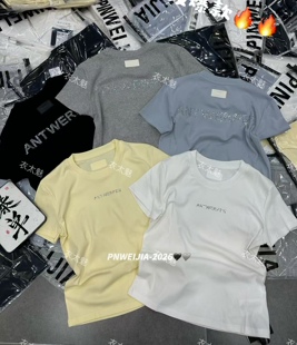 饰百搭糖果色短袖 重工烫钻字母图案后标装 T恤 2026早春新款 2506款