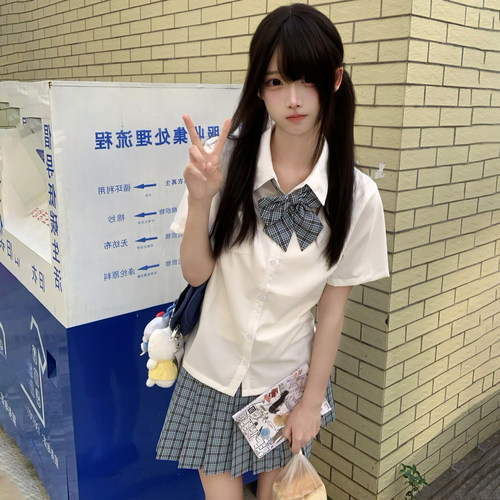花千猪JK基础短袖衬衫日系学院
