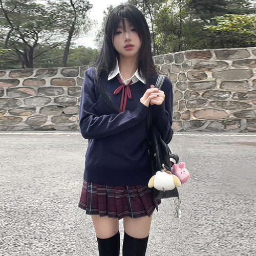 花千猪原创 绫川中毛衣 校供感多色针织宽松款毛衣jk制服百搭上衣