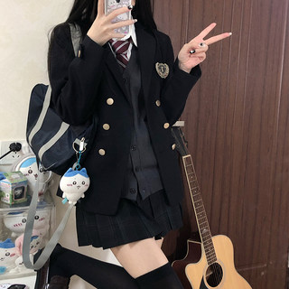 花千猪原创 星屿高西服DK/JK制服 日系男女学院风双排扣西装外套