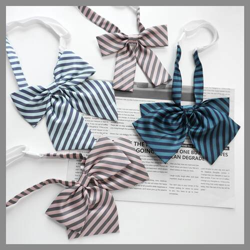 原创jk条纹日系学院风领结