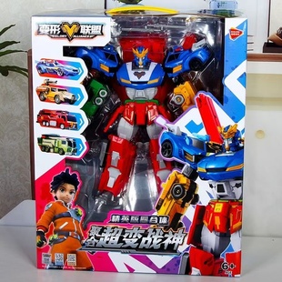 变形联盟聚合超变战神四合体机器人汽车变形机甲金刚男孩益智玩具